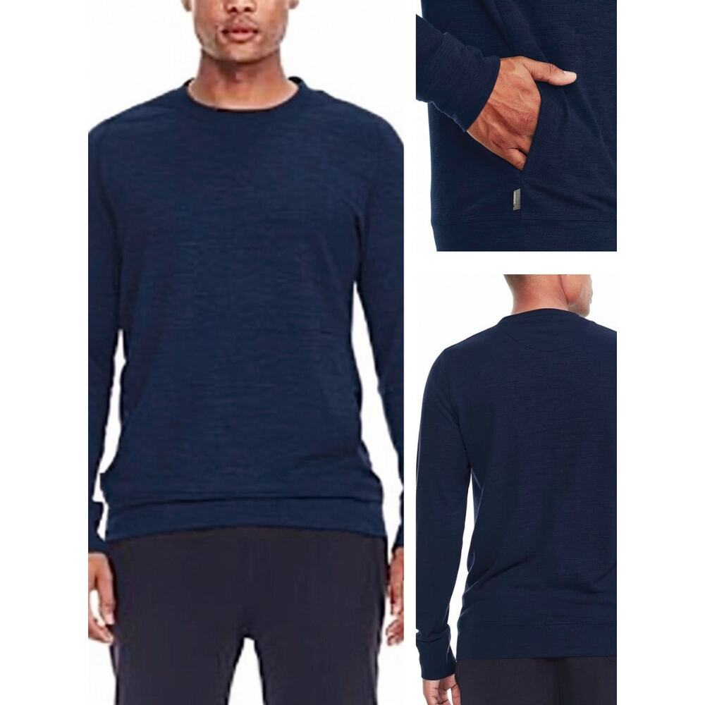 ICEBREAKER Wool Shifter Long-Sleeve Crewe Sweater Men's Size Medium Navy